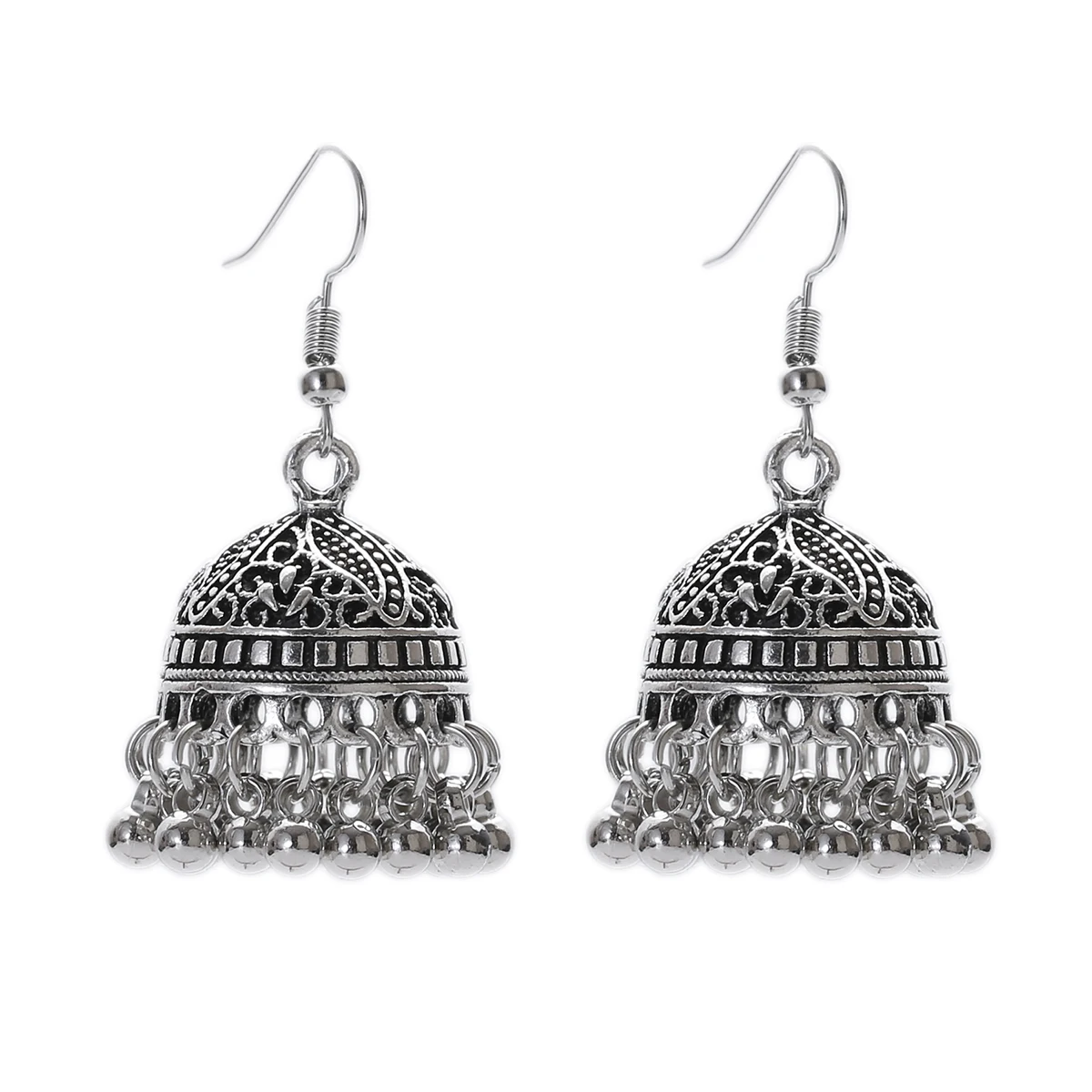 Pendientes Piercing Indian Jewelry Jhumka Tassel Earrings Women Accessories Kolczyki Silver Color Earring Trendy Party Ear rings