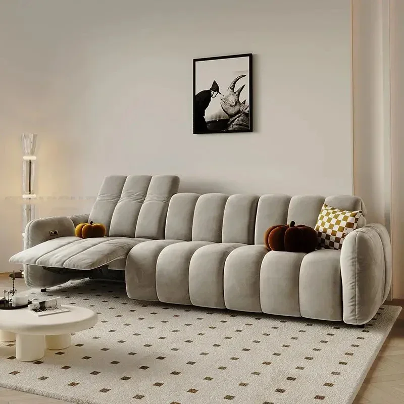 

Sectional Sofa Couch Living Luxury Electric Stretch Seats Soft Fabric Recliner Wohnzimmer Sofas Cushioned Furniture Sofa