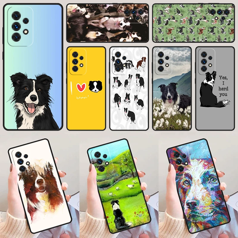 Border Collie Dog For Samsung Galaxy A52 A72 A73 A20e A21S A50 A70 A11 A12 A42 A31 A40 A51 A71 A32 A80 A91 Phone Case Cover