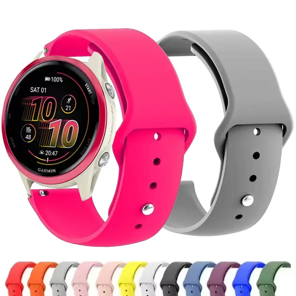 حزام سيليكون للغارمين أكتيف 6 5/Venu 3 2 /Vivoactive 6 5 4 22 مللي متر 20 مللي متر الفرقة ل Garmin Forerunner 55 158 245 255 265 745 965