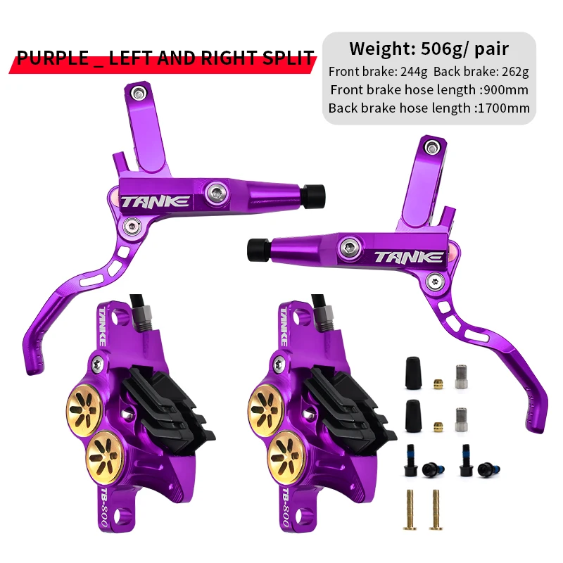 TANKE MTB 4-zuiger hydraulische schijfrem 900/1700 mm 4 zuiger hars remblokken oliedruk AM DH Road MTB ultralichte schijfrem