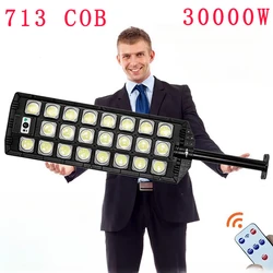 야외 태양광 가로등, 30000W, 598LED, 30000 루멘, 매우 밝은 모션 센서, 방수, 마당 차고 정원 태양광 램프