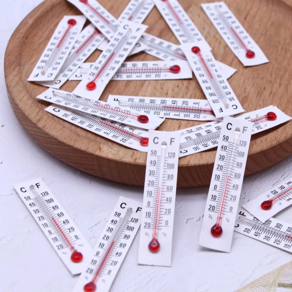 10pcs High Quality Simple Style Miniature Paper Mini Indoor House Thermometer Small Paper Thermometer Dollhouse Decoration
