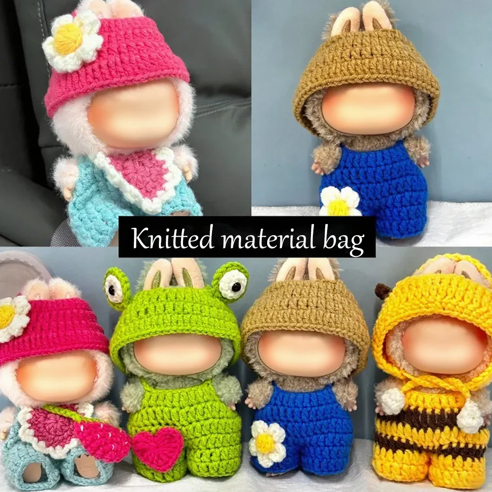 

Knitted Doll Clothing Material Pack Cute Doll's Clothing For 15-17cm Doll DIY Handicraft Including Instructional Videos, Tools