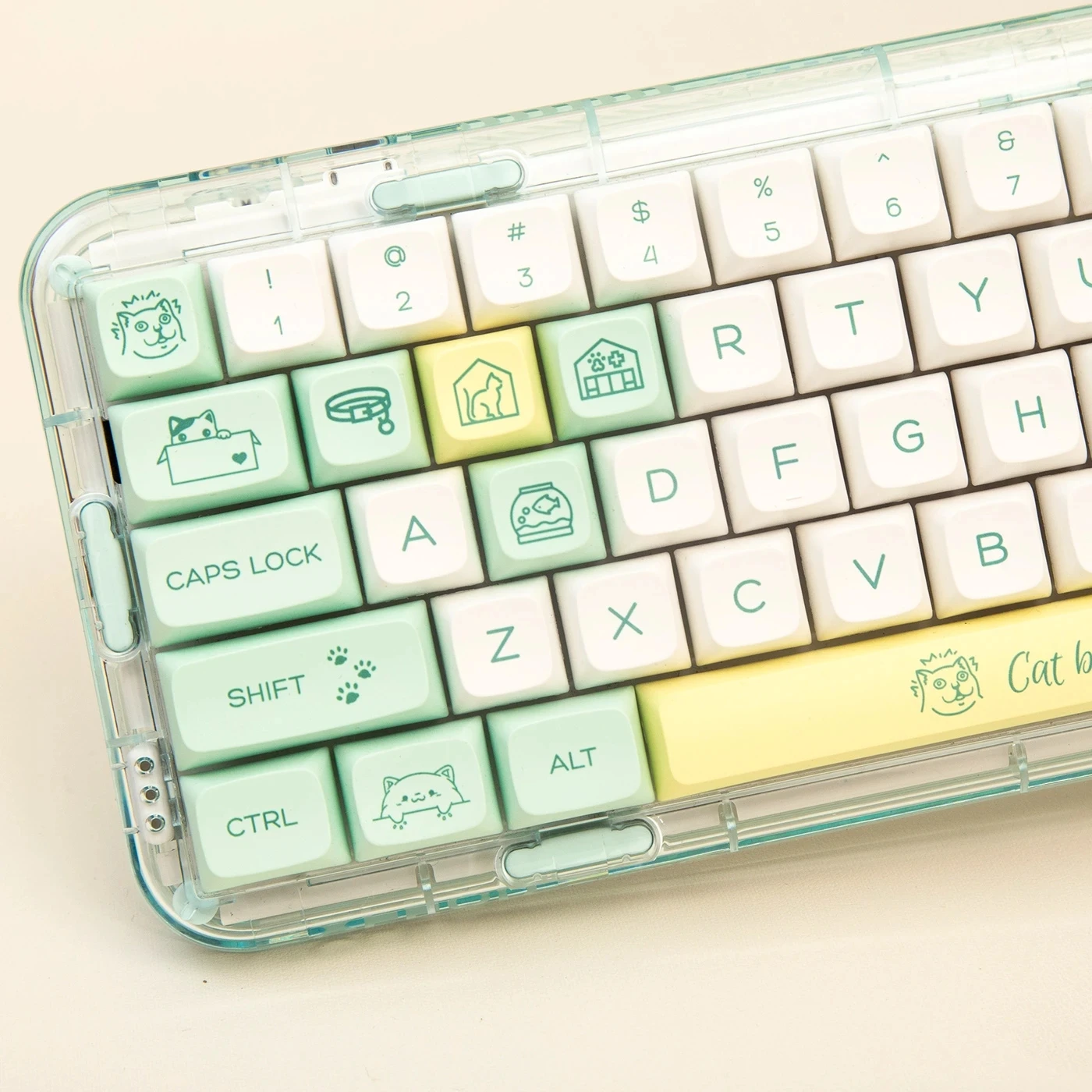 

131 Keys Weird Cat Theme Keycaps Cute PBT Dye Sublimation Keycaps XDA Profile for Mx Switch Mechanical Keyboard 6.25U Spacebar