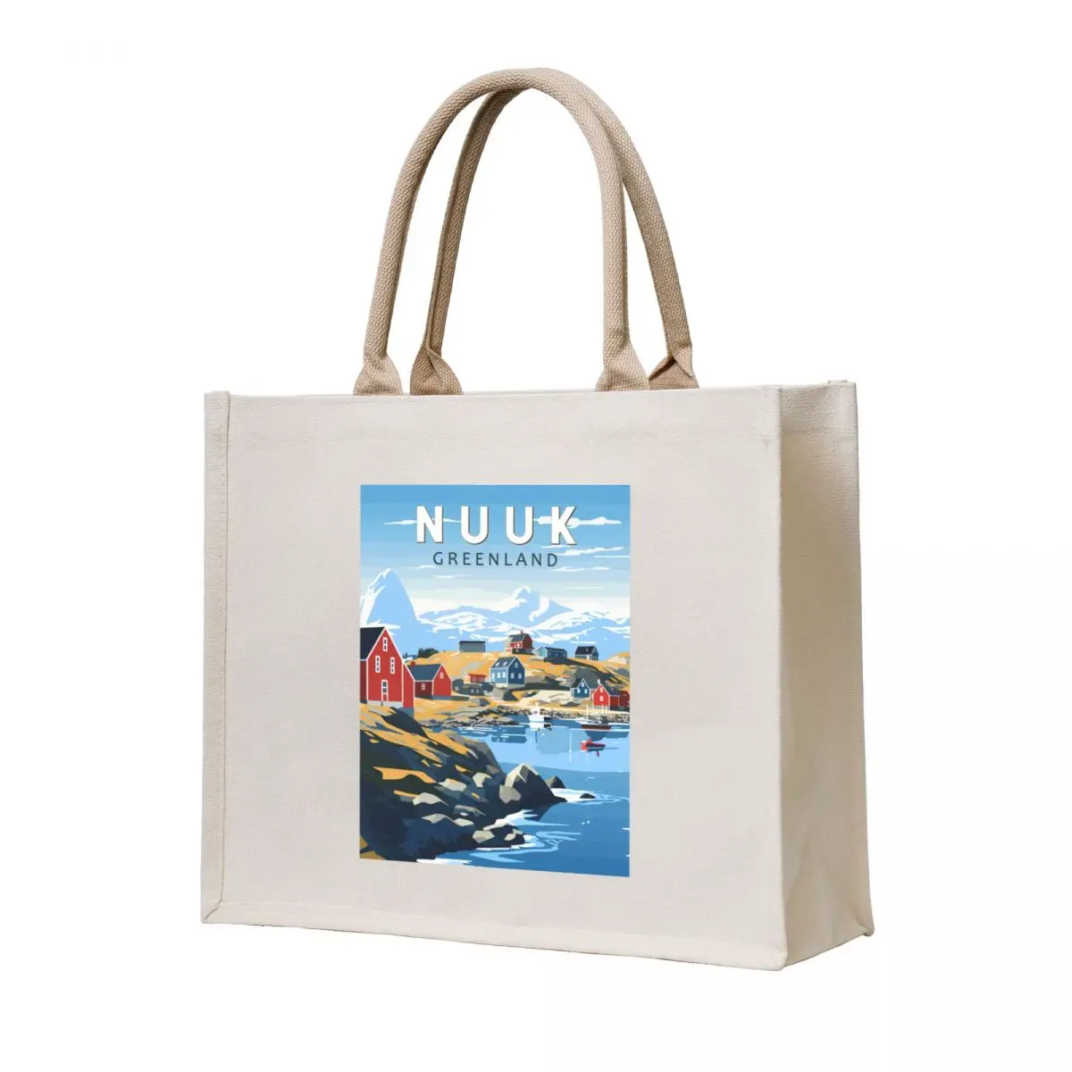 

Nuuk Greenland Travel Art Vintage Tote Bag custom tote bag free delivery bags woman shopping bag