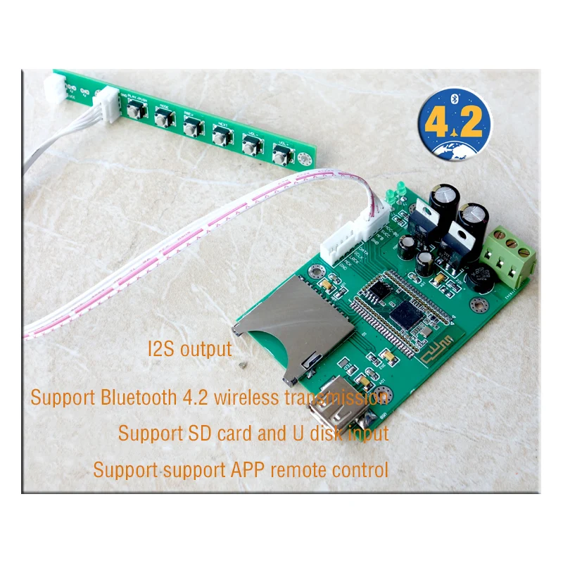 

C20 Bluetooth 5.0 Lossless SD Card U Disk Player Support Computer USB Input I2S Output DIY Assembly Board