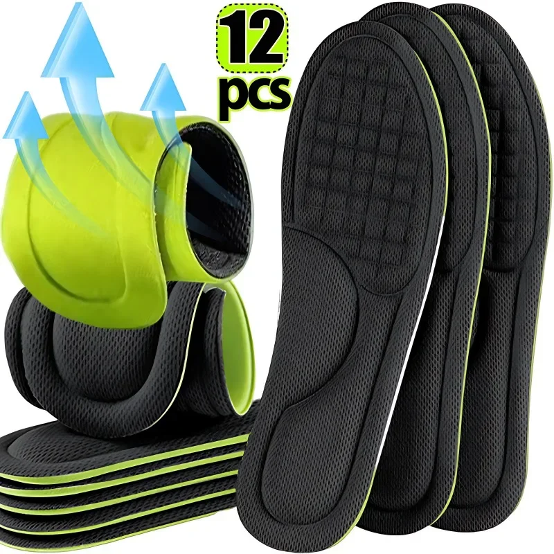 12/2pcs Soft Memory Foam Orthopedic Insoles Deodorizing Insole  Shoes Sport Absorbs Sweat Soft Antibacterial Shoe Accessories