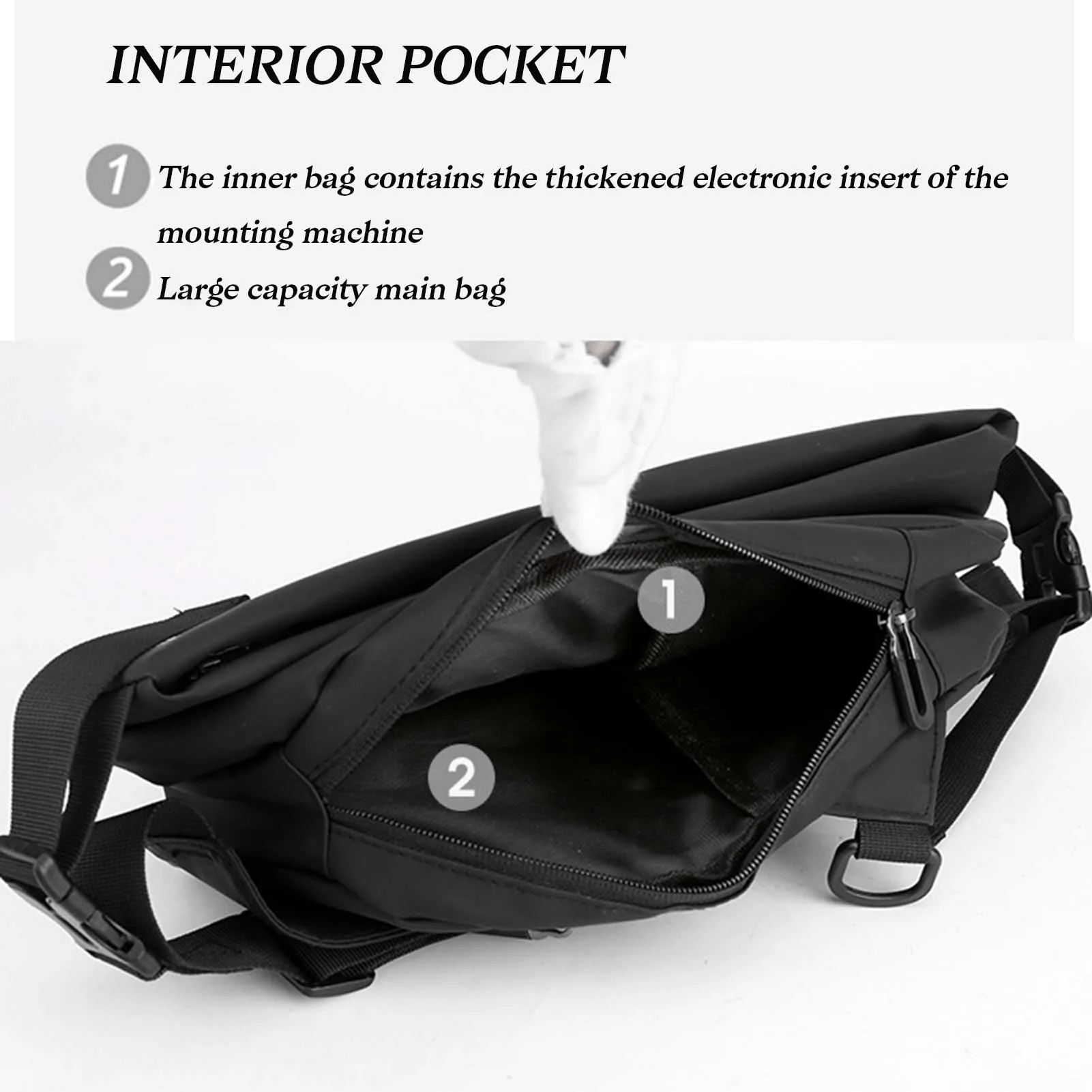 Multi-Layer Solid-Color Shoulder Bag Chest Bag Multipurpose Waterproof Sling Pack For Running Fitness Men's Chest Bag Backpack