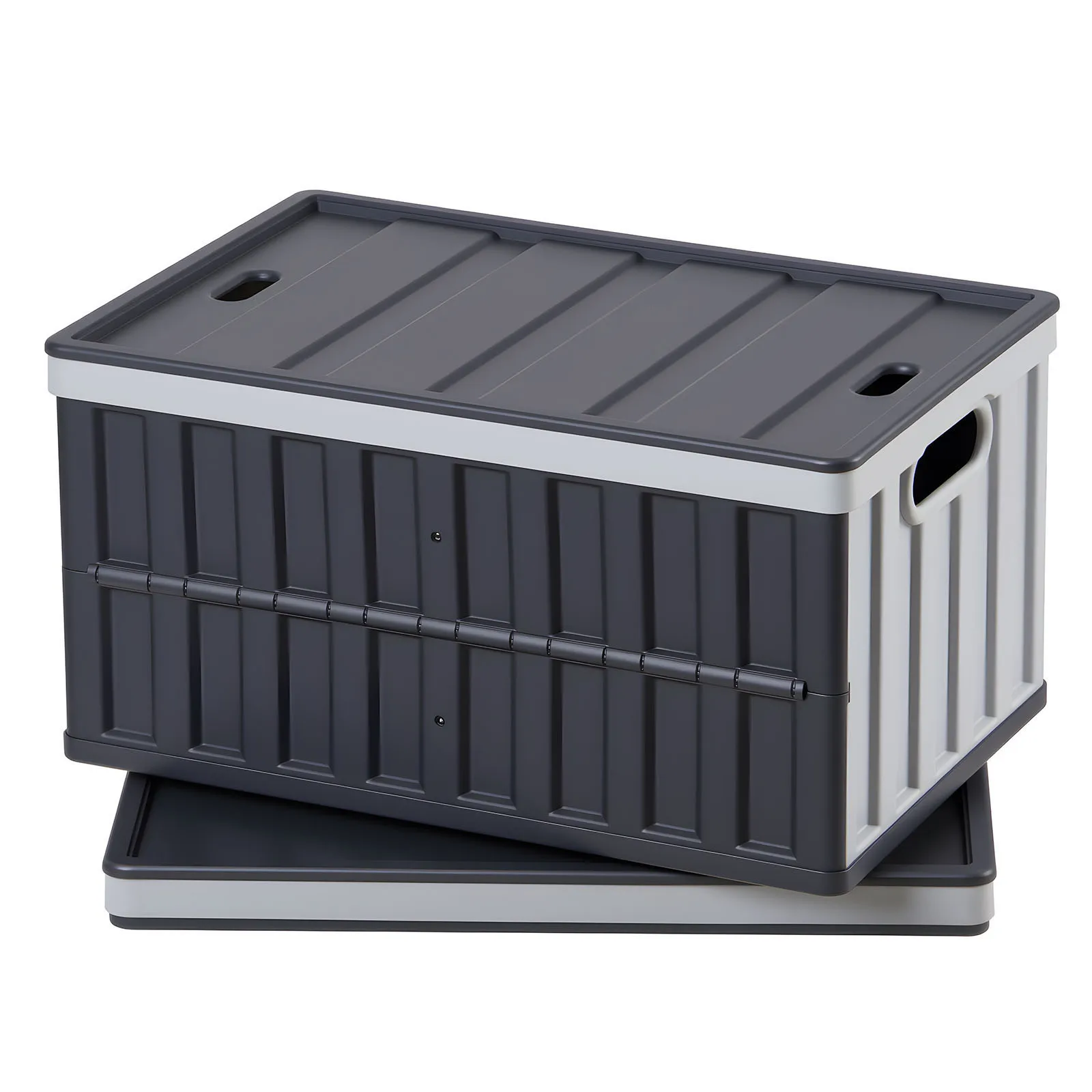 

SucceBuy 2/3Packs 65L Plastic Collapsible Storage Bins Stackable Folding Crates Containers Space-Saving Basket for Home Organize