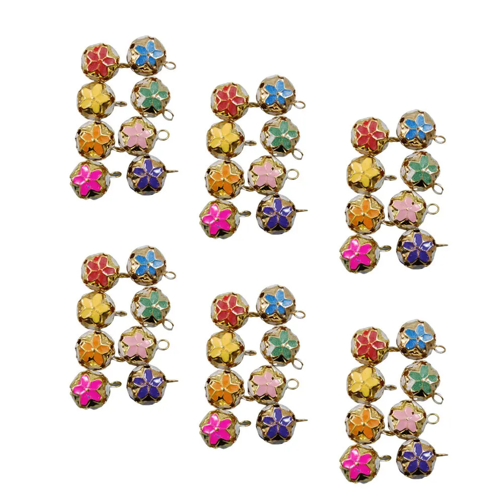 

100Pcs Japanese Cherry Bell Hanging Accessories Hollow Cherry Pendant for Bracelet Keychain Backpack Craft Supplies