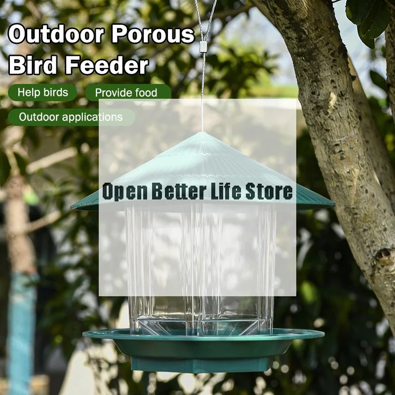 Waterproof Garden Gazebo Hanging Wild Bird Feeder Outdoor Container With Hang Rope Pet Birds Feeding House Type Bird Feeder view 2