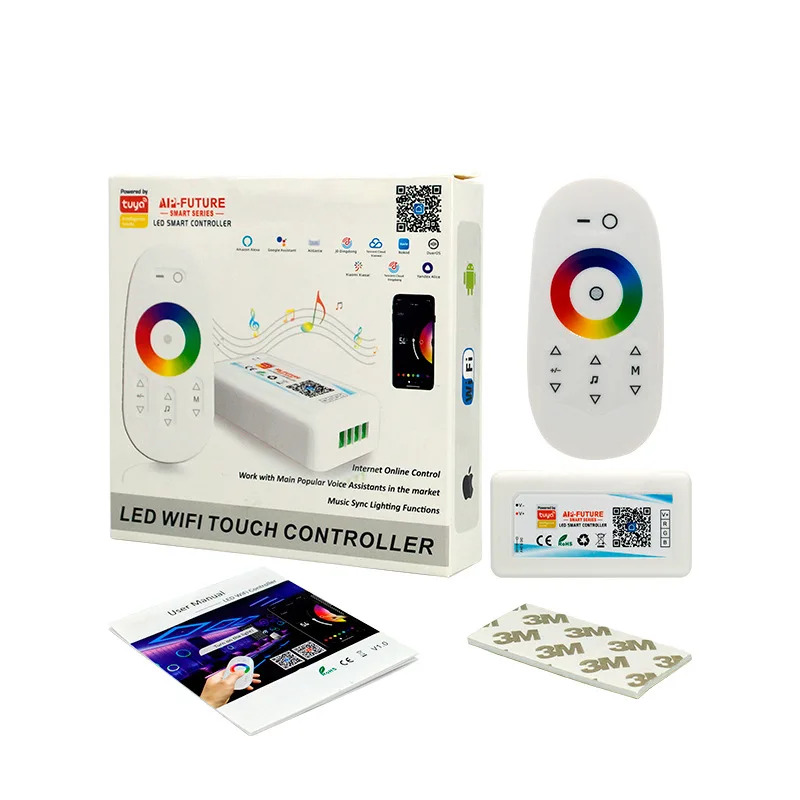 aipintech wifi 12v 2.4g rf remote control 24v rgb color cob strip light alexa smartlife app wifi rgb led controller