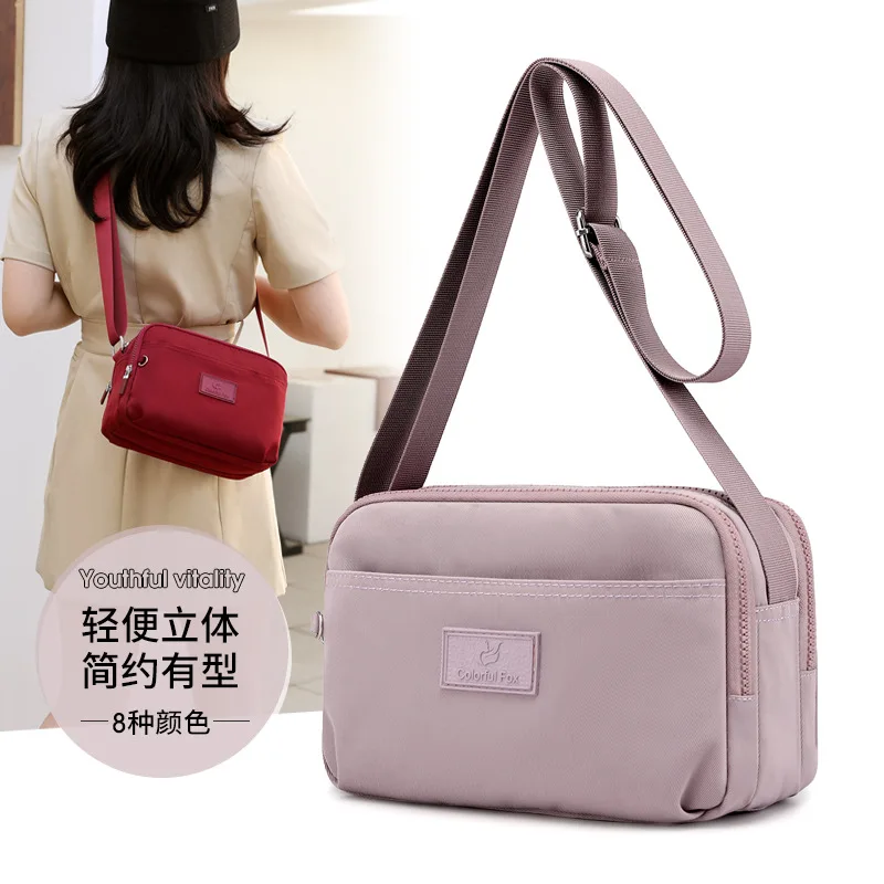 Women Nylon Solid Color Shoulder Bags Summer Luxury Ladies Crossbody Bag Designer Multiple Pockets Simplicity Travel Shopper Bag