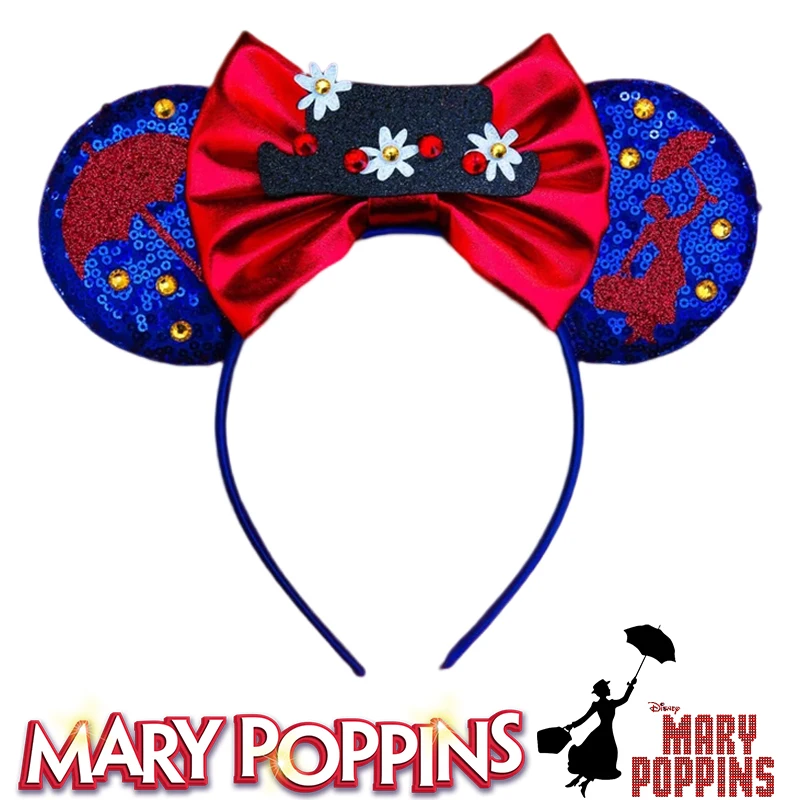 

Disney Mary Poppins Hair Accessories Women Handbag Umbrella Ears Headband Girls Fairy Flower Hat Bow Hairband For Kids Festivals