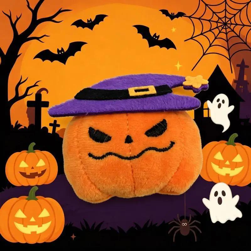 Halloween-Plüsch-Schlüsselanhänger für Damen, Kürbis, Geist, Fledermaus, Hexenhut, Trick or Treat, Cartoon-Taschenanhänger, Partygeschenke, Schlüsselanhänger-Accessoire – Detail 4
