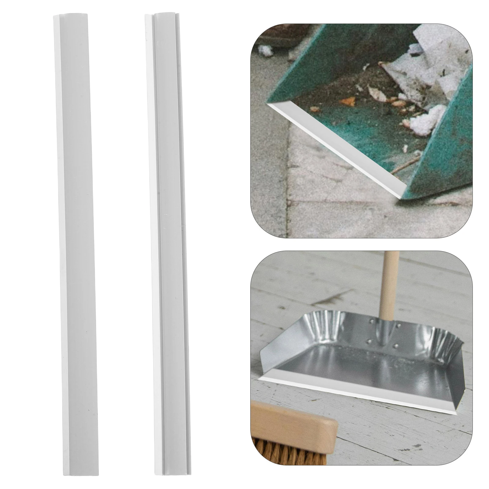 

2 Pcs Garbage Shovel Soft Layer Dustpan Insert Strips Garden Lip Adhesive Blind Duster Plastic Dad Edge Bar