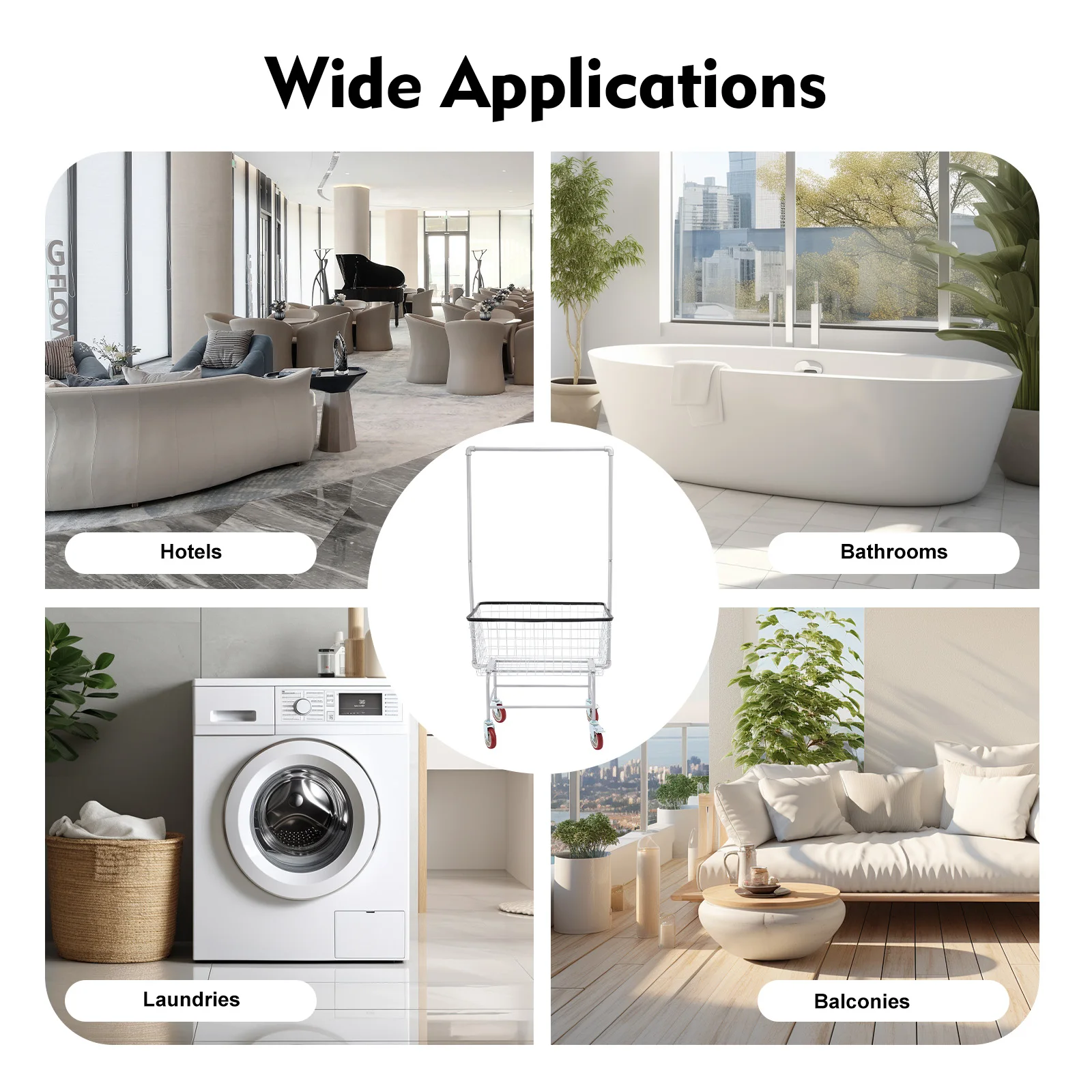 Steel Wire Laundry Cart Laundry Basket With Wheels Laundry Basket Cart For Home