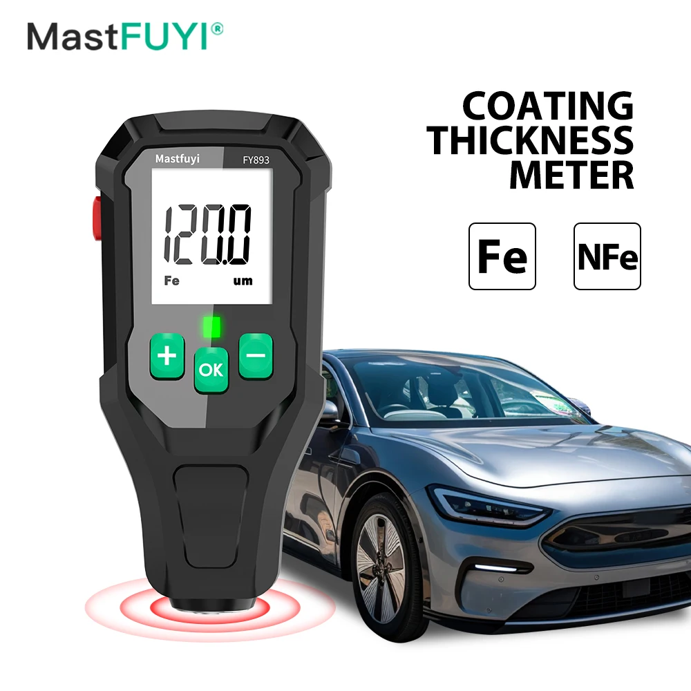 MASTFUYI قياس سمك طلاء السيارات 0-1350μm شاشة LCD الرقمية طلاء السيارات فيلم تستر أداة قياس سمك الطلاء #2