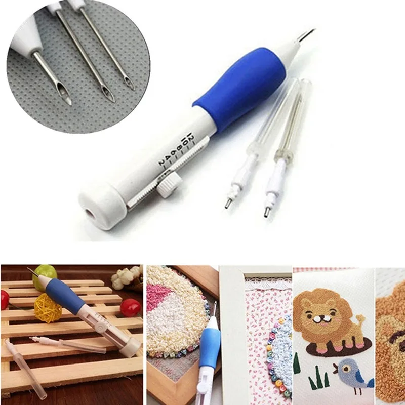 Embroidery Punch Needle Kit Stitching Tool Set Magic Embroidery Needle Pen Weaving Tool Knitting DIY Sewing Tools