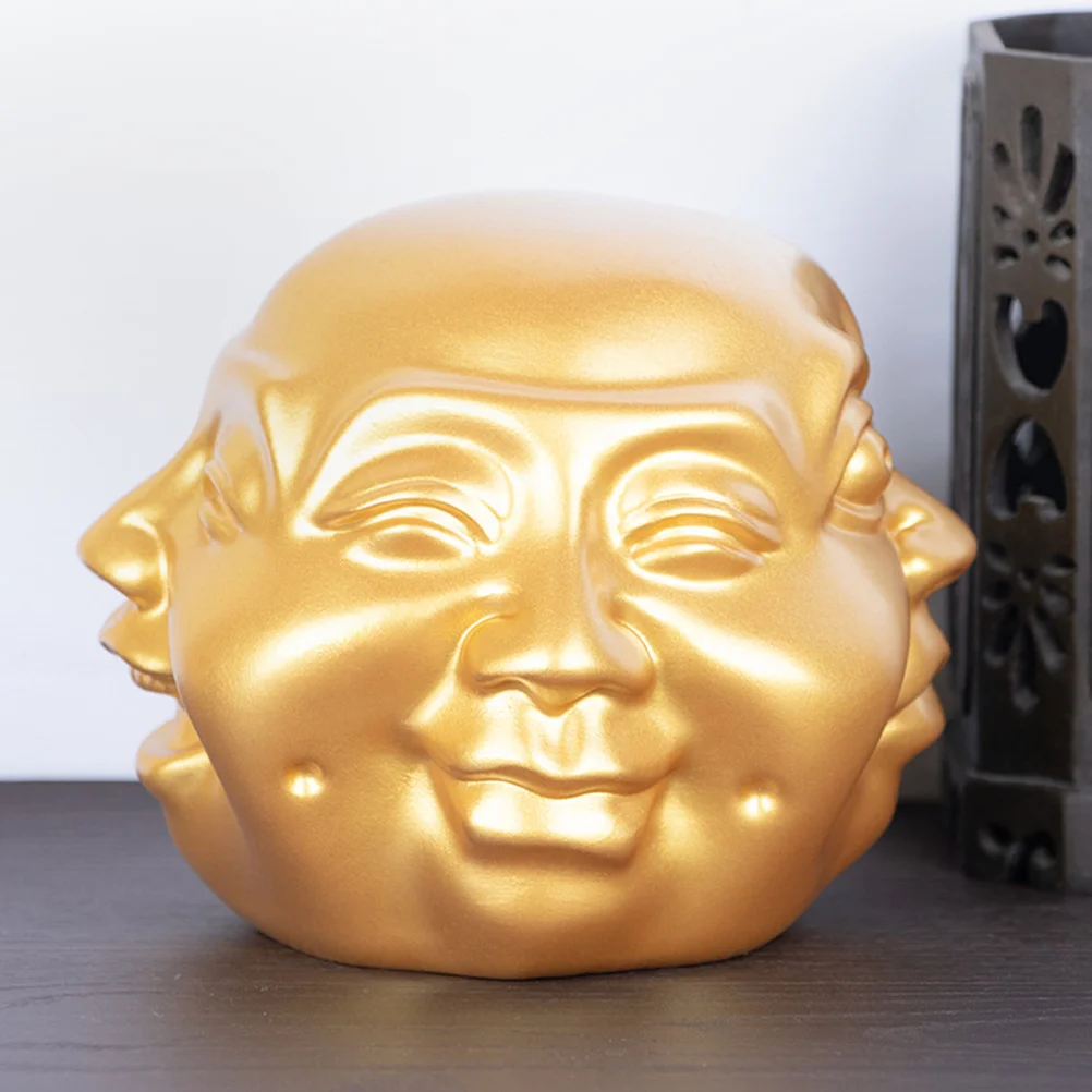 

Four-Faced Buddha Head Resin Craft Home Decor Desktop Ornament For Office Shelf Buddhist Statue Symbol Of Peace