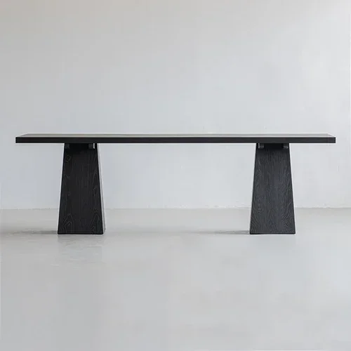 

Silent Style Dining Table Ash Solid Wood Carbonized Tea Table Conference Table Log Desk