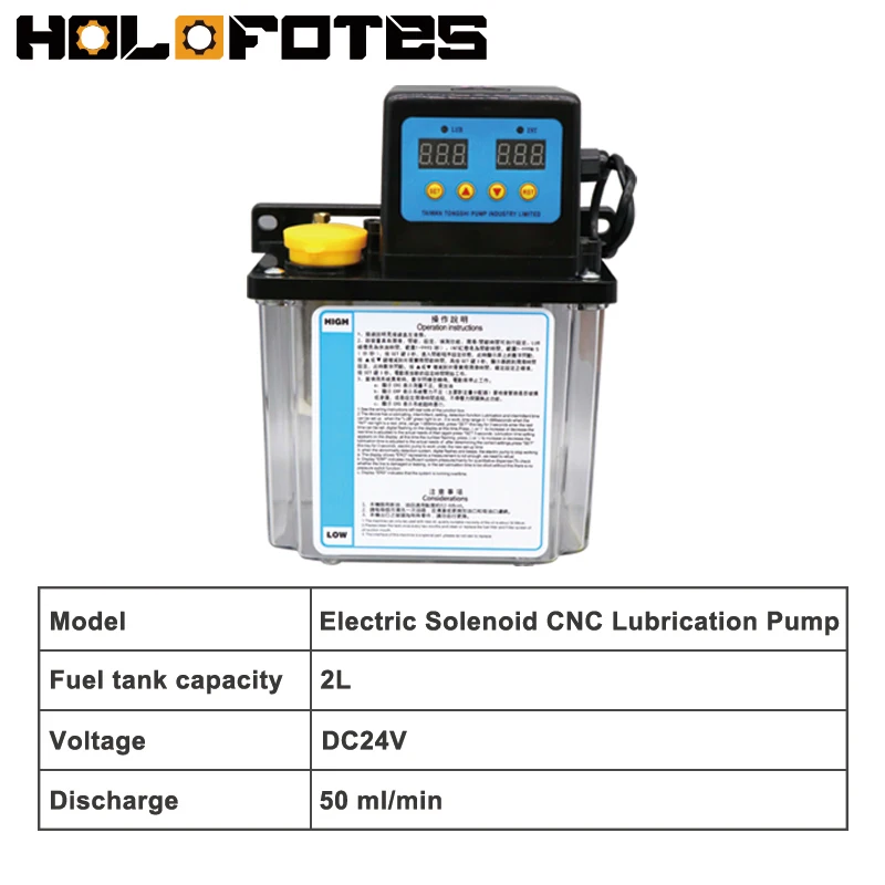 DC24V CNC Lubrication Pump Oil 4mm 1L 2L Electromagnetic Oil Lubrication Pump System 24V Solenoid Lubricator CNC Machine Tool