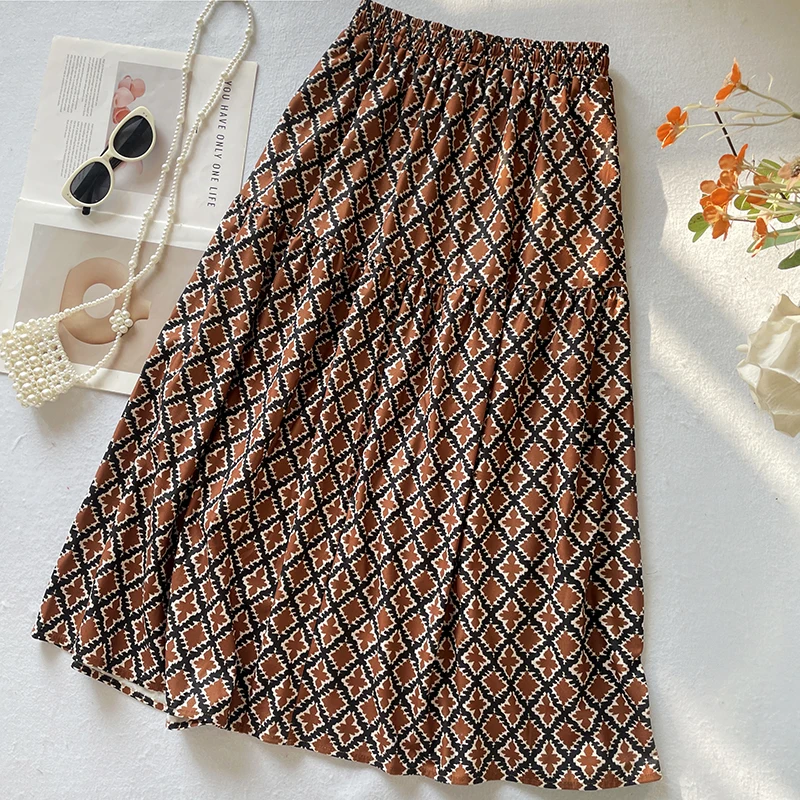 Rok Corduroy Elastis Pinggang  - Midi Skirt Floral ulasan dan harga