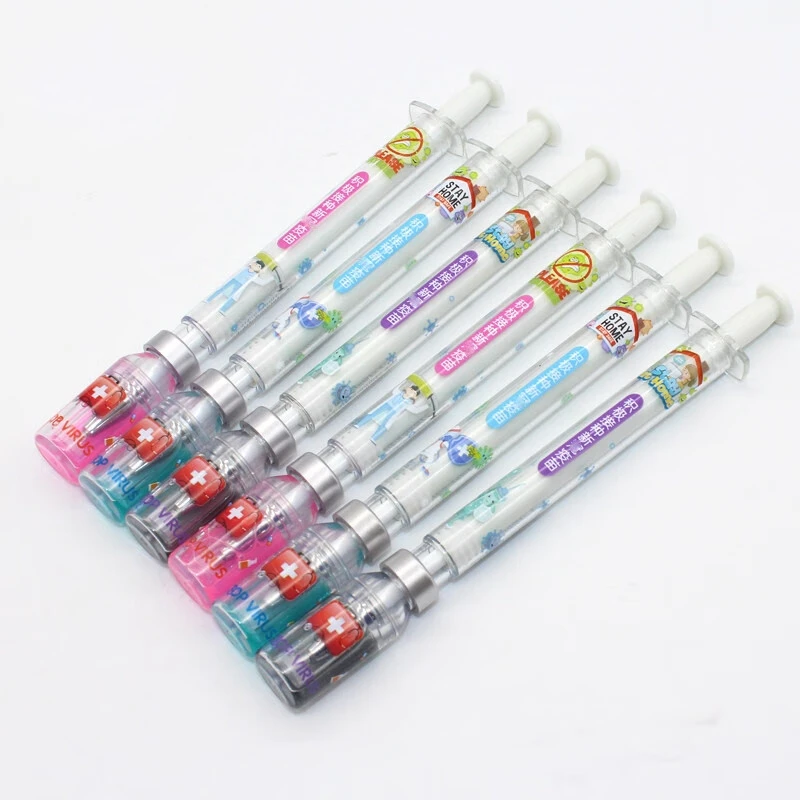 

105Pcs Simulation Vaccine Gel Pens Syringe Neutral Pen Push-Pull Signature Pen 0.38mm Black Ink Office School Supplies