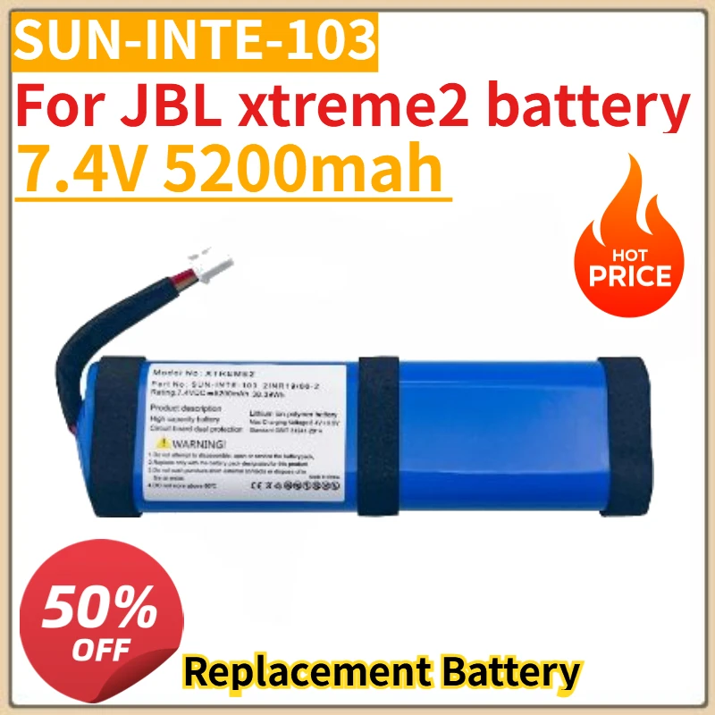 

High Quality New 7.4V 5200mah Wireless Bluetooth Speaker battery SUN-INTE-103 for JBL xtreme2
