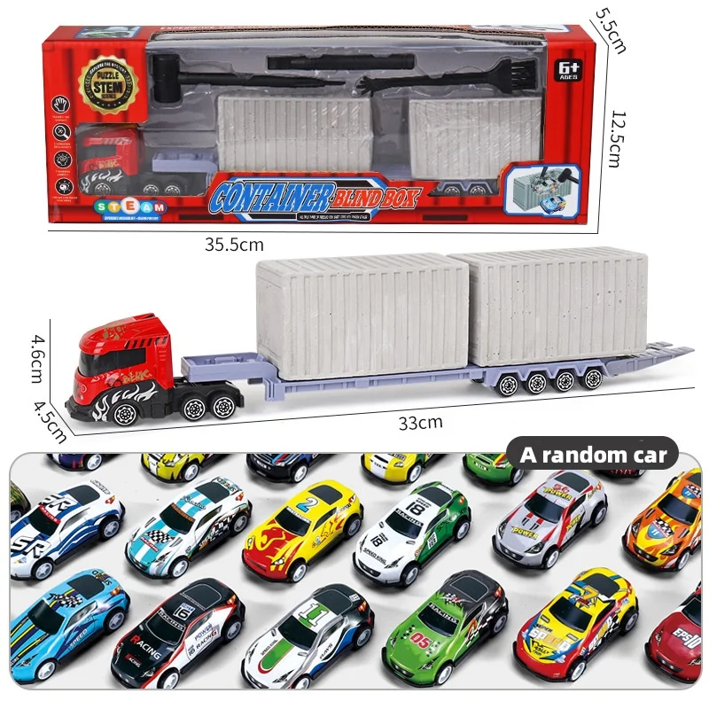 Camión transportador de coches grandes para niños, vehículo de carreras, excavación educativa, juegos competitivos, almacenamiento, coche de aleación, juguete para niños, regalo para niños