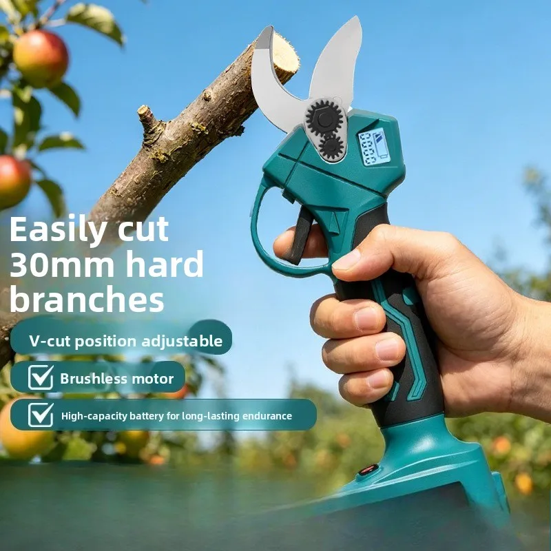 Hand‑Held Electric Garden Scissors Lithium‑ion Powered Pruning Shears for Orchard Tree Branches Cutting