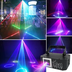 HCWE Full Color Animation Laser Light Disco Voice control Projector Beam Stage DMX Party Christmas Effect KTV Bar DJ Decoration