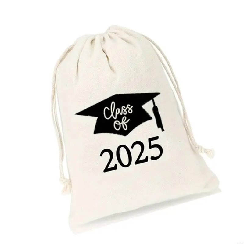 Canvas Drawstring Gift Bags 2025 Graduation Celebration Student Candy Bags