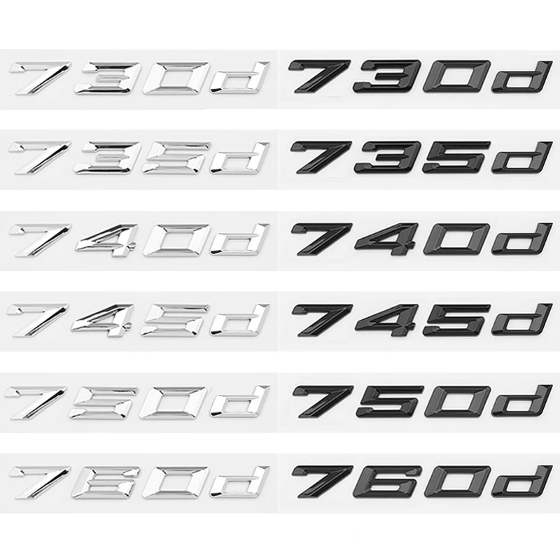 1pcs For BMW Logo ABS Emblem Car Sticker Badge Decal for 730d 735d 740d 745d 750d 760d Body Trunk Decor