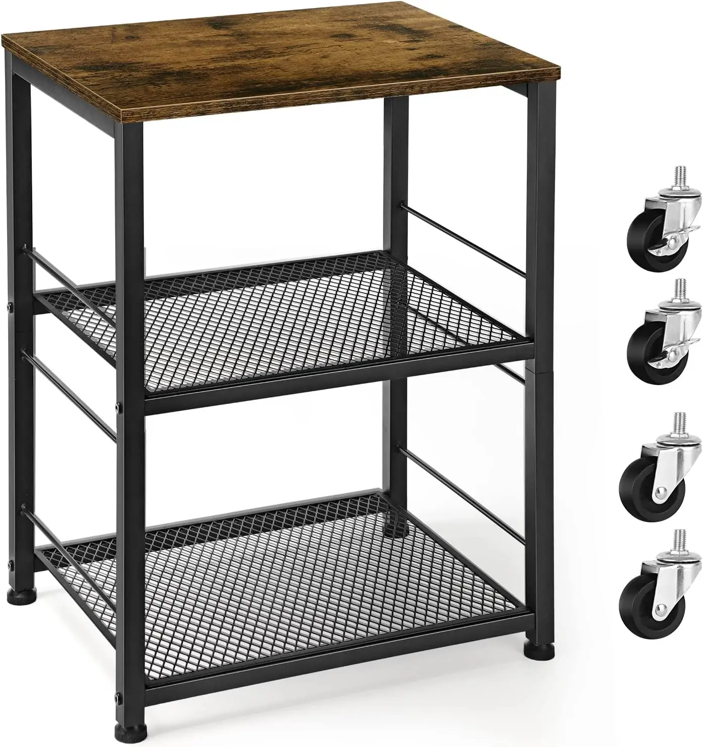 

Small Nightstand Industrial Square End Table with Storage Shelf Farmhouse Sofa Side Table for Small Spaces, Narrow Bedside Ta
