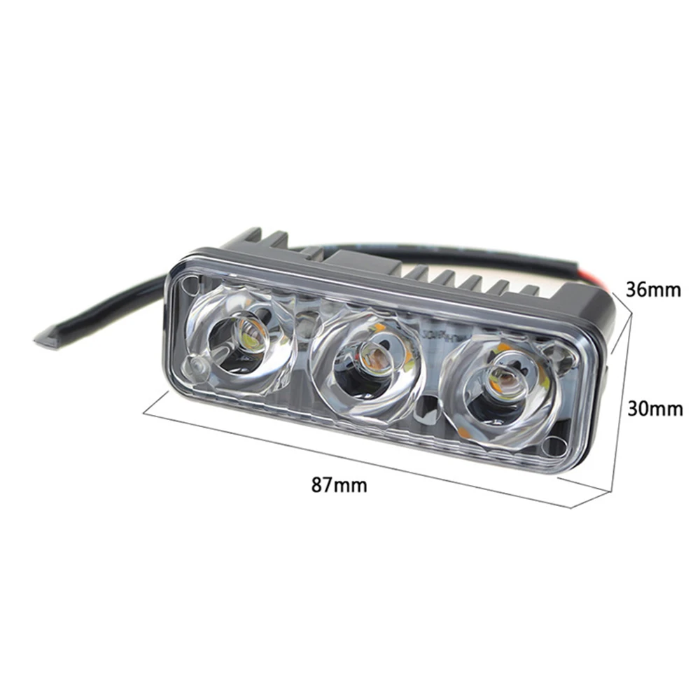 2Pcs Car 3LED Super White High Power Strobe Lights 6000K~7000K DRL Daytime Running Lights Universal LED Fog Lamp Car Accessories