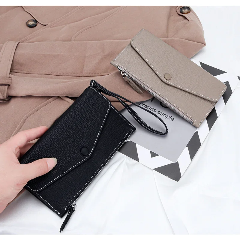 

2023 NEW Woman Wallet Fashion Purses Female Envelope Wallet Genuine Leather Women's Wallets Long Ladies Wallet Clutch Money Bag