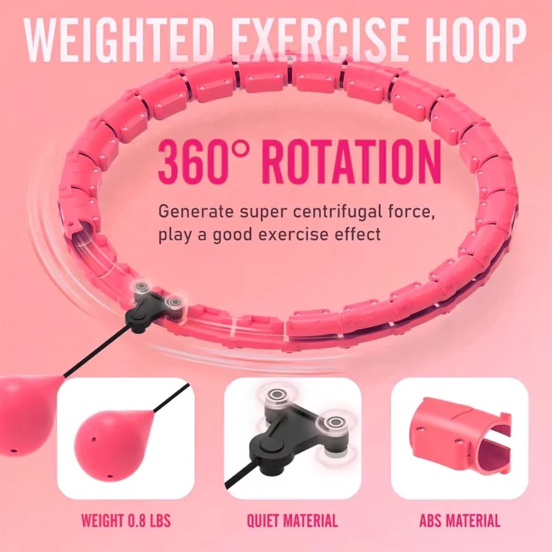 Weighted Exercise Circle for Adults Weight Loss Hoop Fitness, Include 32 Detachable Links and Waist Trainer for Women