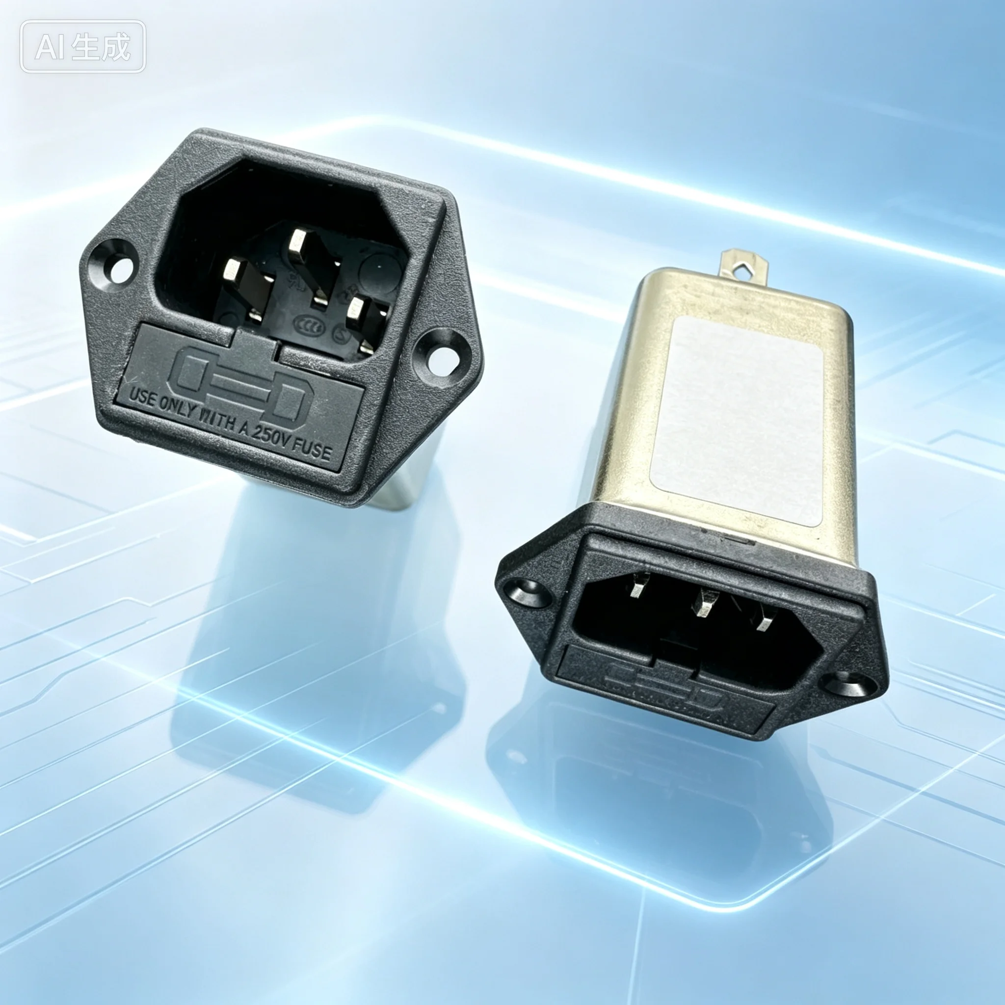 Original EMI Power Filter V1P1-1B-06 Socket Type Without Fuse 6A  2pcs