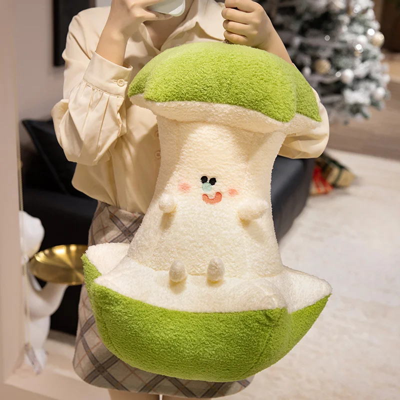 1pc 55cm 박제 빨간색과 녹색 사과 코어 던져 베개 플러시 이형 머리 침대 장식 쿠션 사무실 허리에 대 한 베개 잠자는