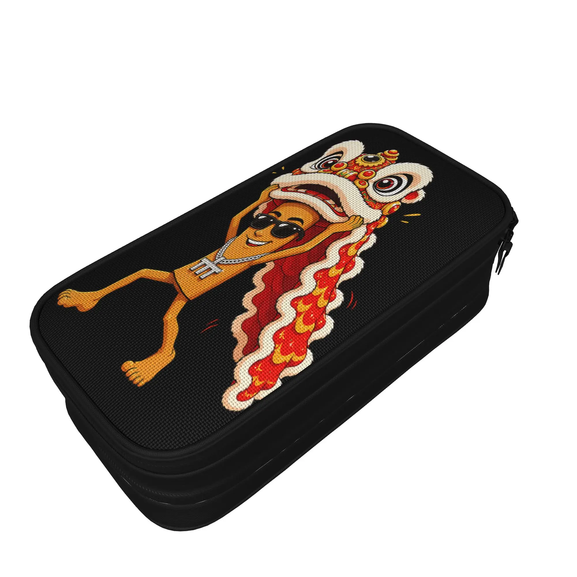 Pencil Case Lion Dance Celebration Brainrot Tung Sahur Lunar New Year Pencil Pouch School Pencil Cases Child School Supplies