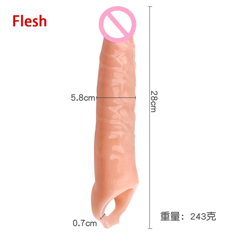 XXL 28cm Penis Sleeve For Men Enlargement Product Extender Slevee Silicon Sex Tool Toys Capa Peniana Dildo Hombre Funda Big Pene