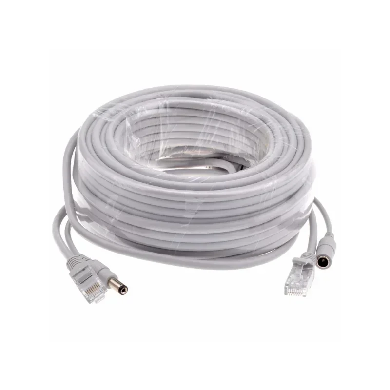 CCTV network Lan Cable For NVR System IP Cameras, Ethernet Cable RJ45 + DC Power, CAT5/CAT - 5e 5M/10M/15M/20M/30M