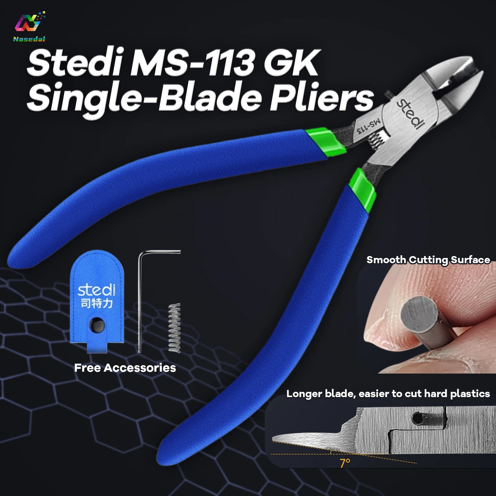 

Stedi MS-113 Upgraded Single Blade Nipper for Gundam Model Kits Plastic Resin Parts Precision Cutter Tool DIY Hobby Accessories
