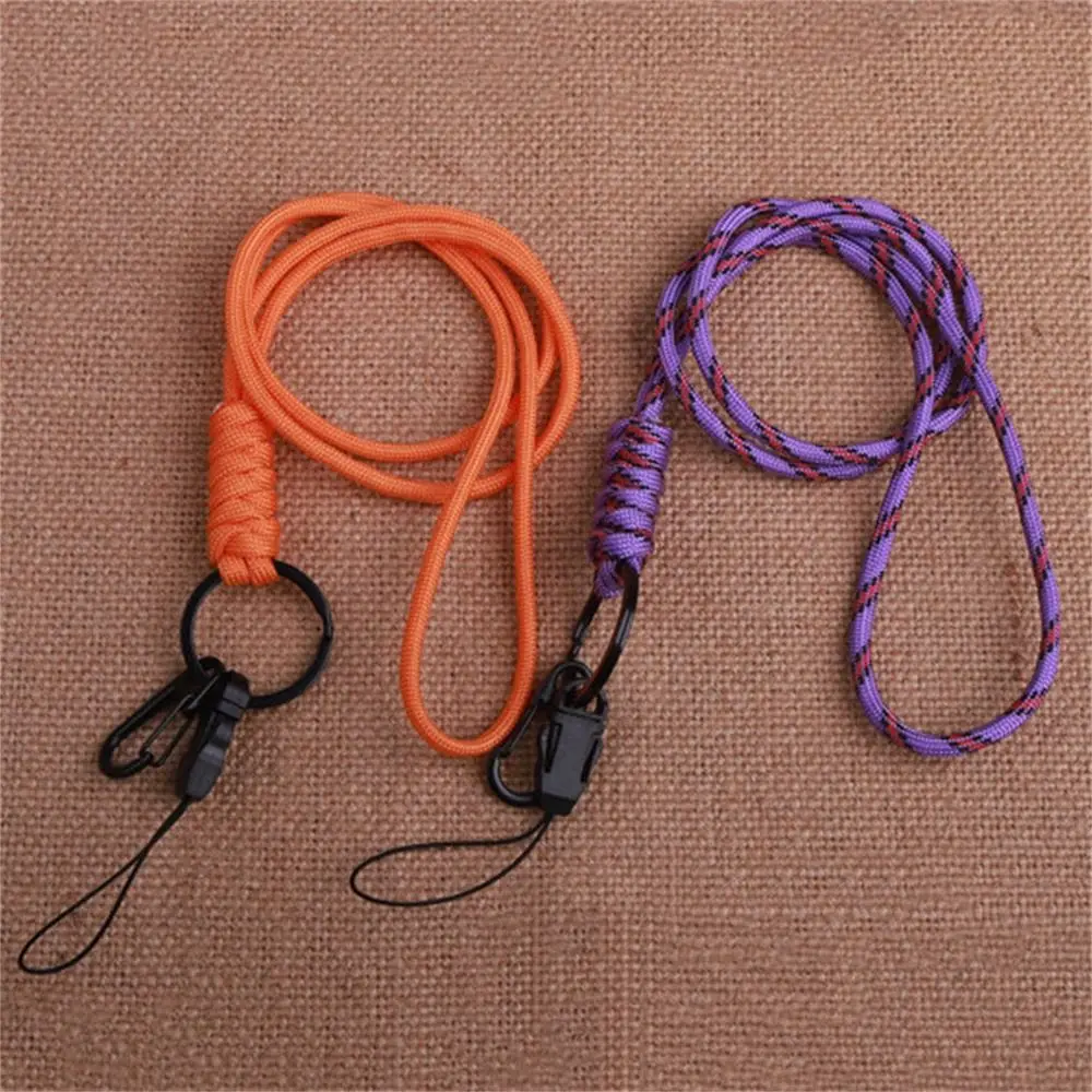 Parachute Cord Paracord Keychain Neck Strap Outdoor Keychain Umbrella Rope Keyring Hanging Rope Keycord DIY Cellphone Lanyard