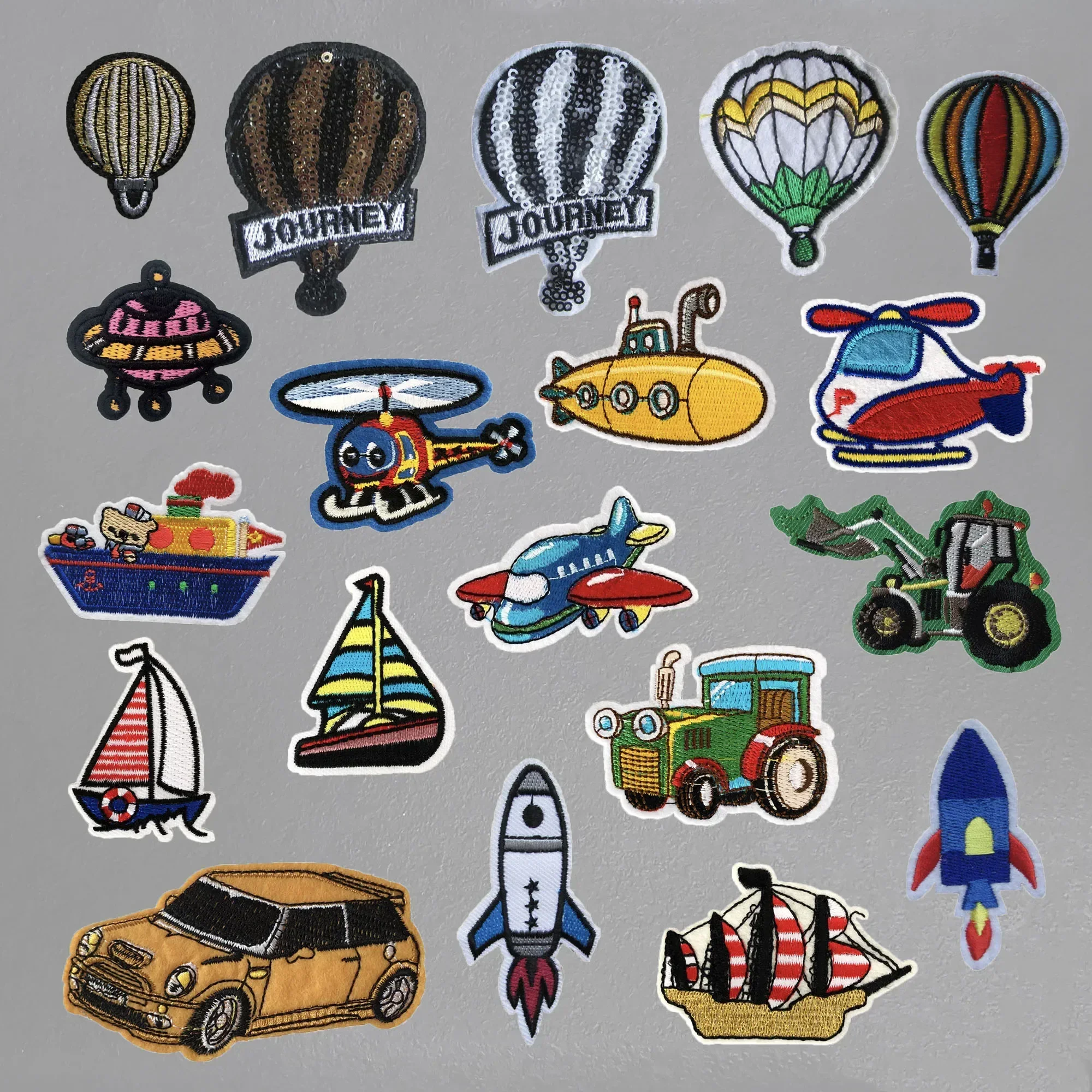 Single sale 1 pcs Automobile Aircraft  embroidered DIY patches hot melt adhesive ironing decorative clothing patches