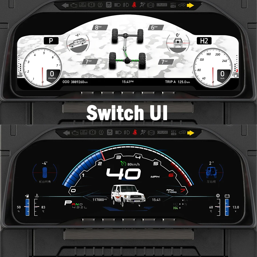 For Toyota Land Cruiser 70 75 76 Lc70 LC75 LC76 Speedometer Instrument Cluster New Car LCD Instrument Upgrade Smart Dashboard