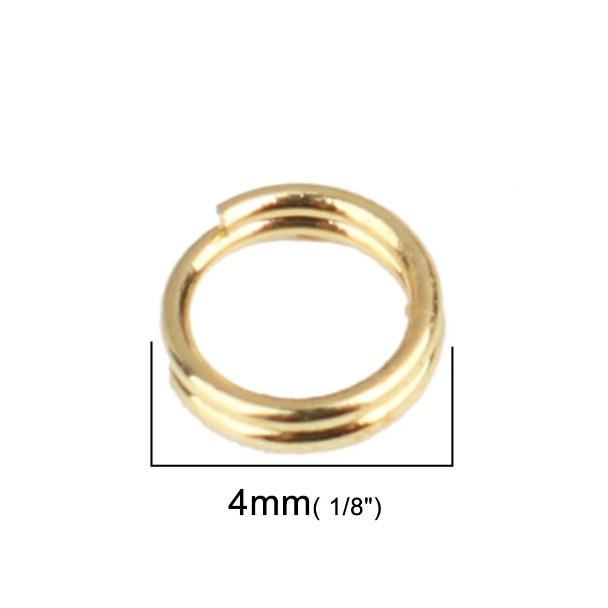 50PCs 4mm 304 Stainless Steel Open Jump Rings Findings Gold Color Double Circle Loop Jump Ring Connector For Jewelry Making Diy