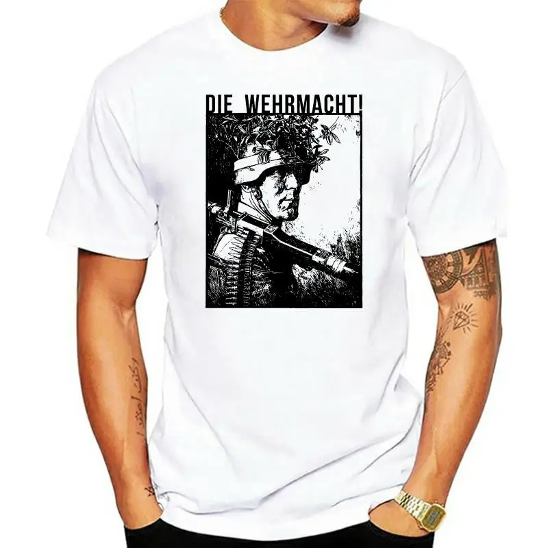 Print T Shirt Men Summer Style Fashion Die Wehrmacht T Shirt Heer Soldaten Infanterie Division Stahlhelm